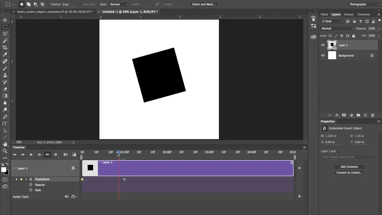 Photoshop timeline frame animation