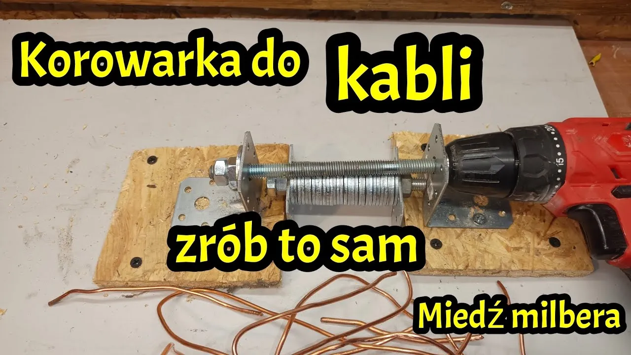 korowarka do kabli wiertarka diy
