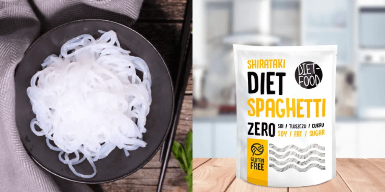 makaron konjac źle przygotowany