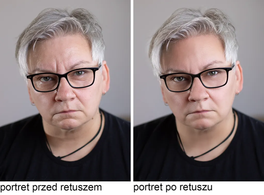 retusz portretu photoshop przed po