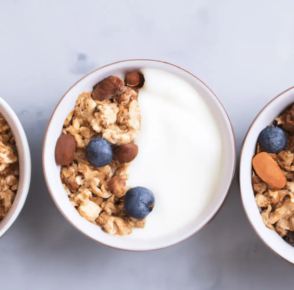 jogurt naturalny z owocami i orzechami