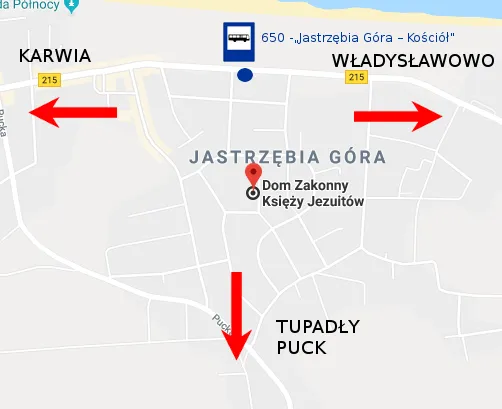 Mapa dojazdu Jastrzębia Góra