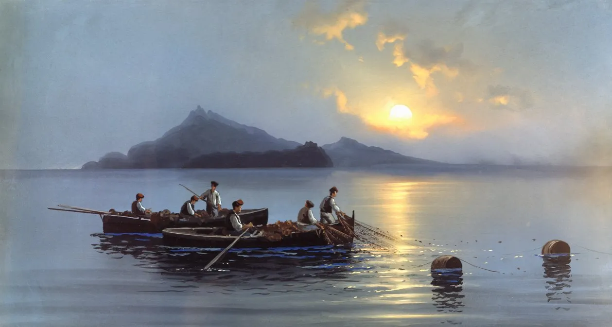 Capri Sonnenuntergang Fischerboot