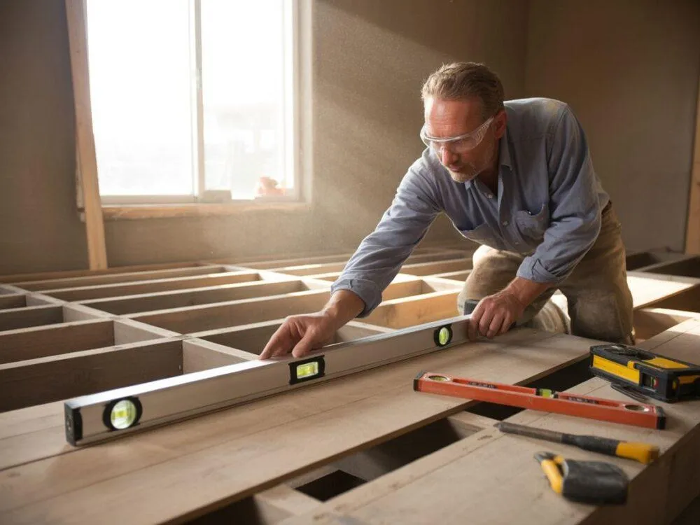 Narzędzia do poziomowania podłogi na legarach