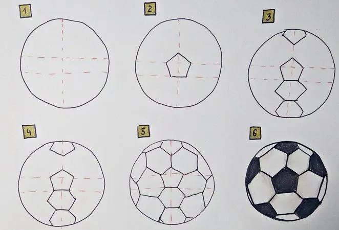jak narysować piłkę nożną krok po kroku