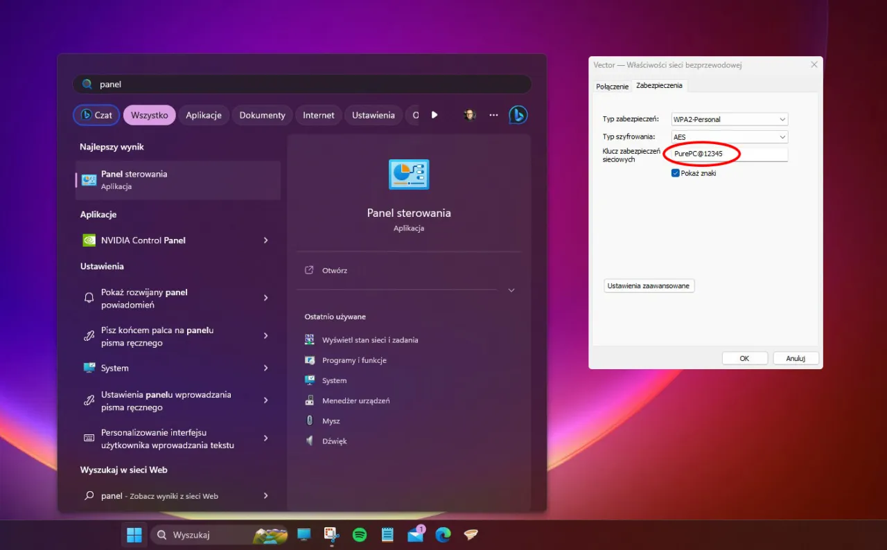 osoba zastanawiająca się nad hasłem do Wi-Fi przy laptopie z Windows 11