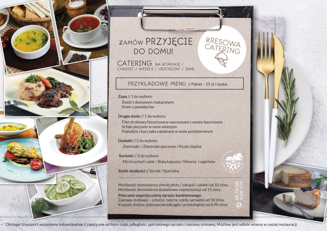 Przykładowe menu cateringowe z cenami