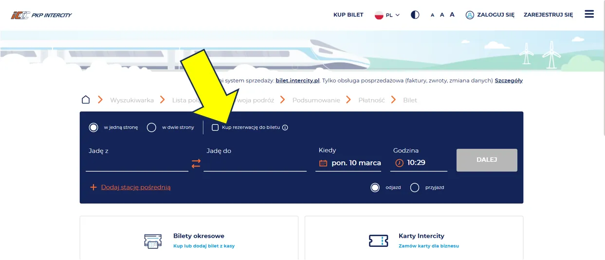 Zakup biletu PKP online i kasa biletowa