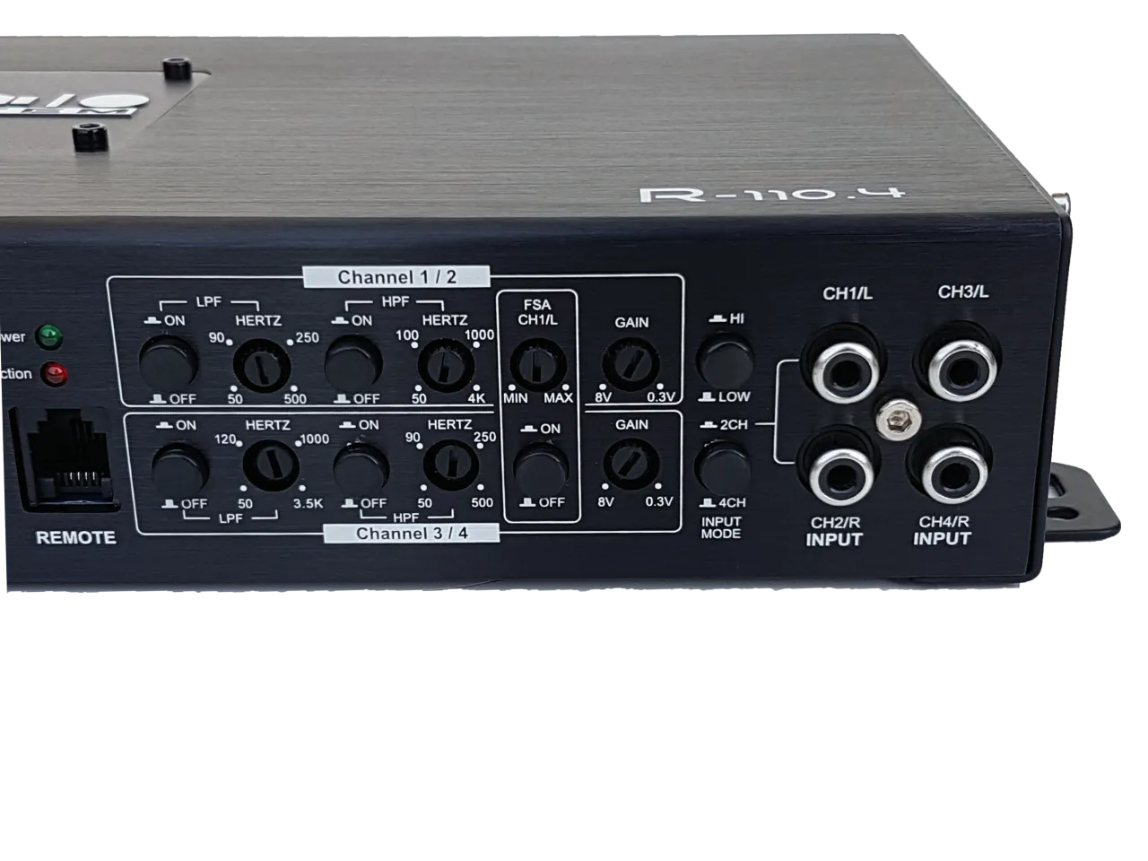 tylny panel wzmacniacza audio