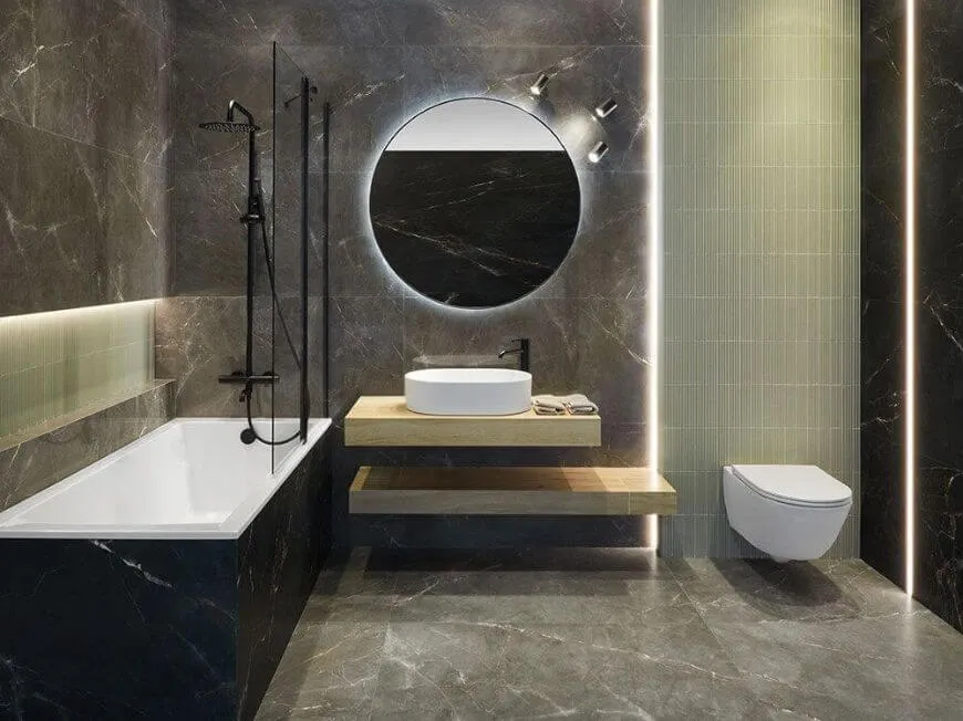 Rodzaje płytek łazienkowych matowe i błyszczące