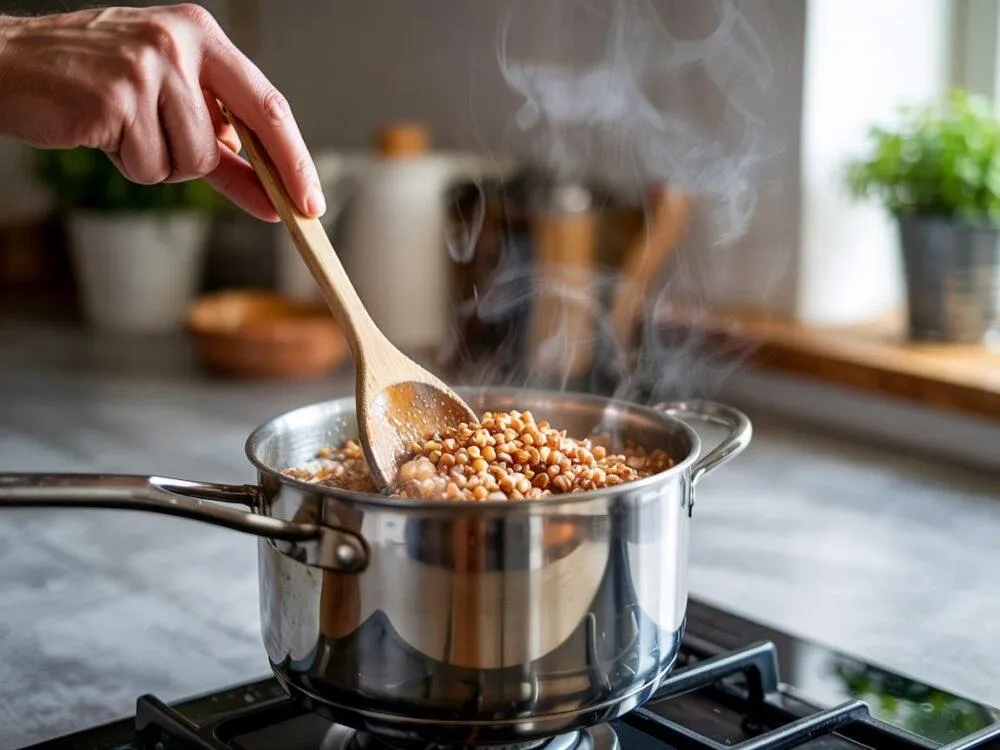 płukanie kaszy gryczanej niepalonej