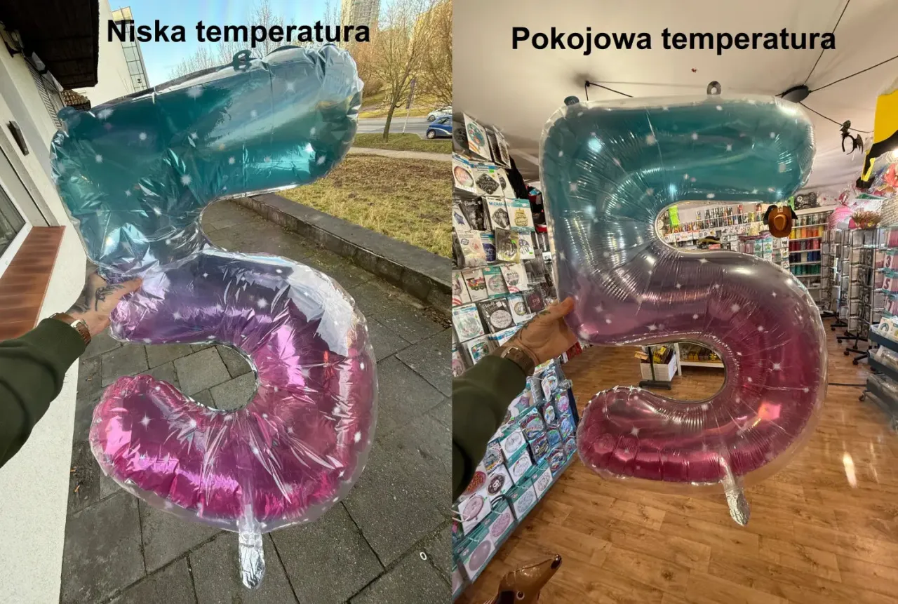 balony z helem uszkodzone słońcem lub temperaturą