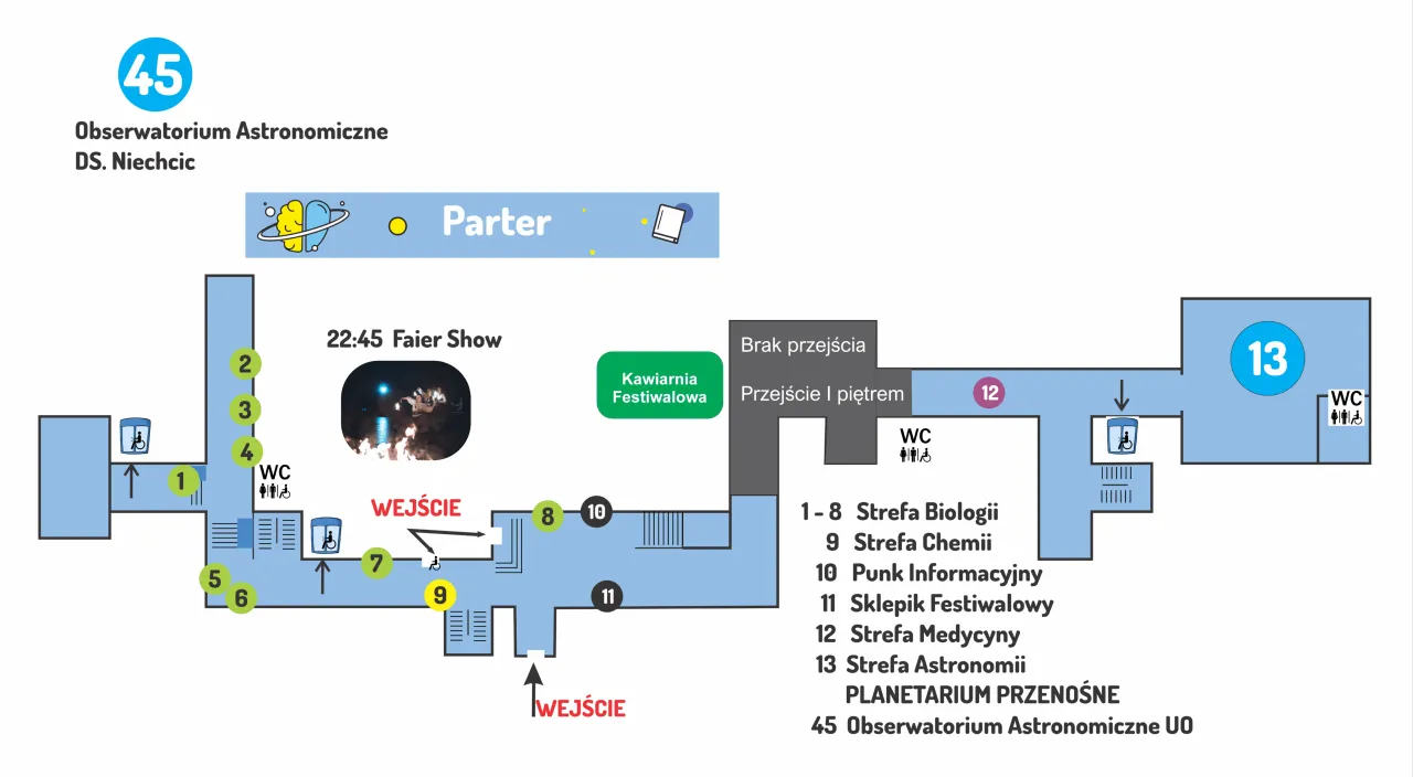 Mapa kampusu Uniwersytetu Opolskiego