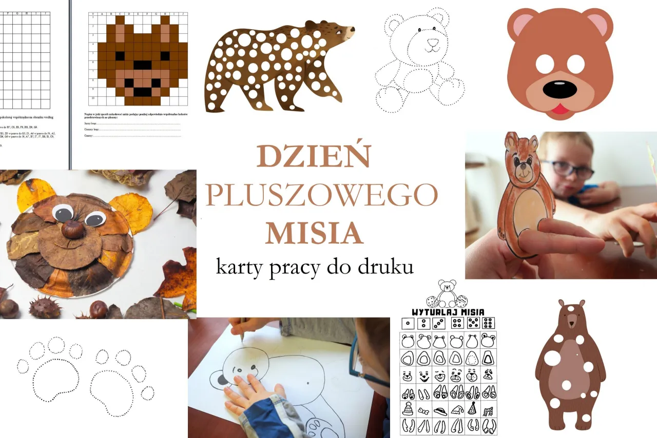 Darmowe szablony pluszowego misia do druku