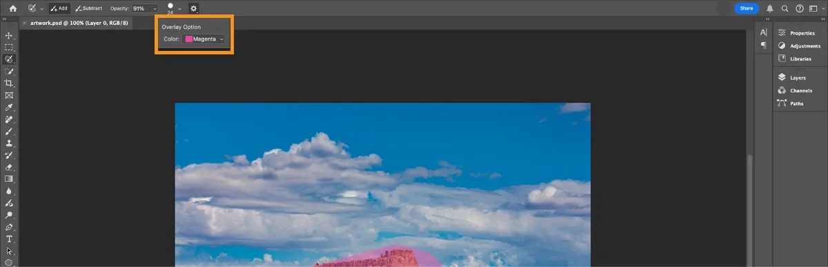 photoshop zaznacz i maskuj interfejs