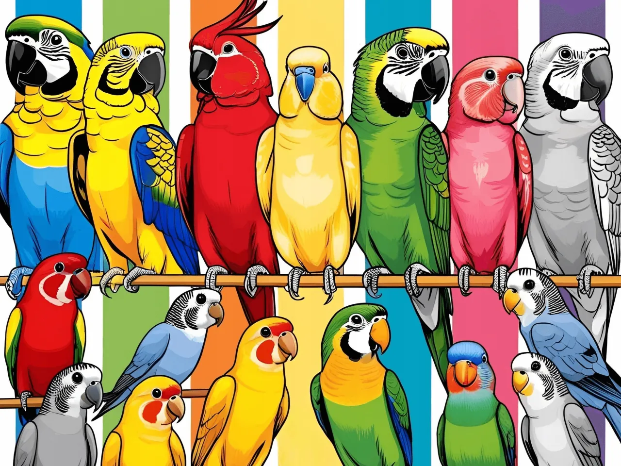 Wzbogacanie środowiska papugi zabawki żerdzie