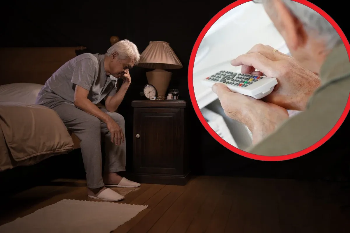 Osoba starsza lub niepełnosprawna korzystająca z telewizora