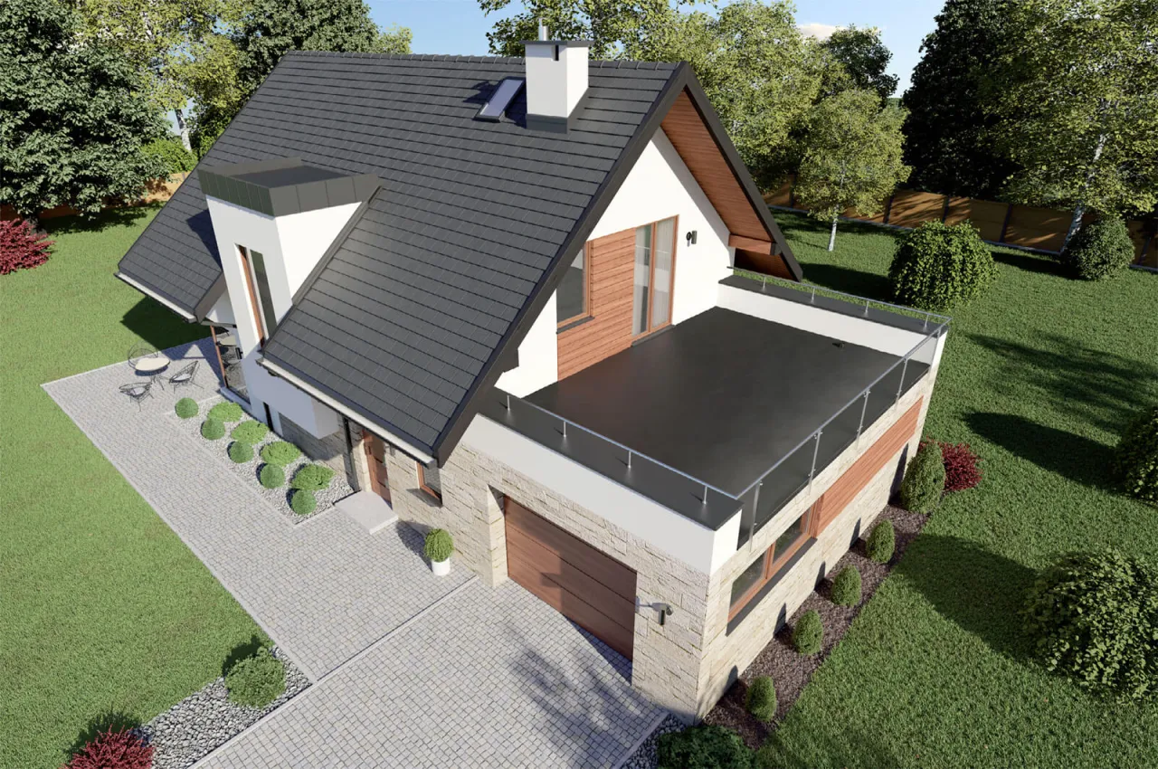 Nowoczesny dom z płaskim dachem
