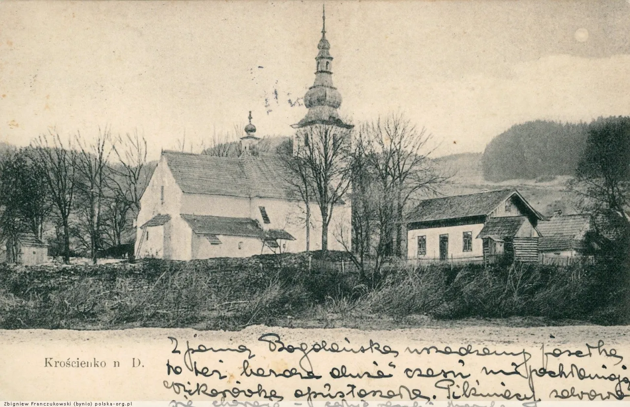 Rynek Krościenko nad Dunajcem zabytkowy kościół