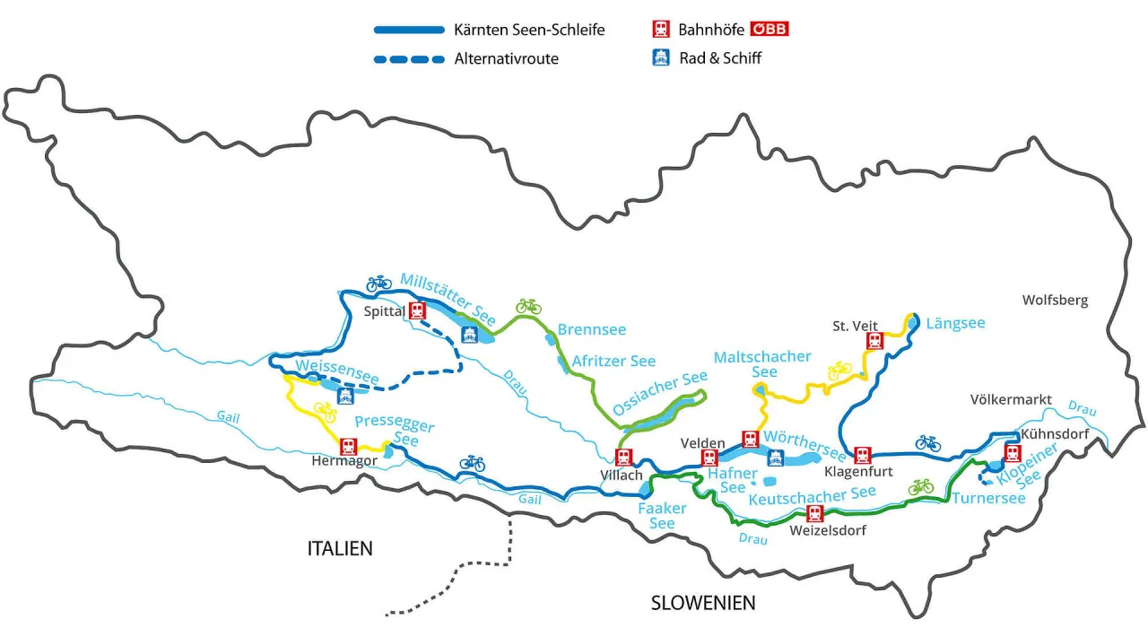 Kärntner Seen Karte interaktiv Übersicht