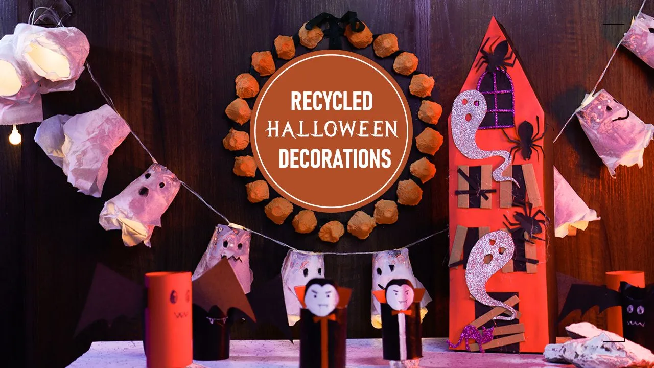Halloween decorations from recycled materials