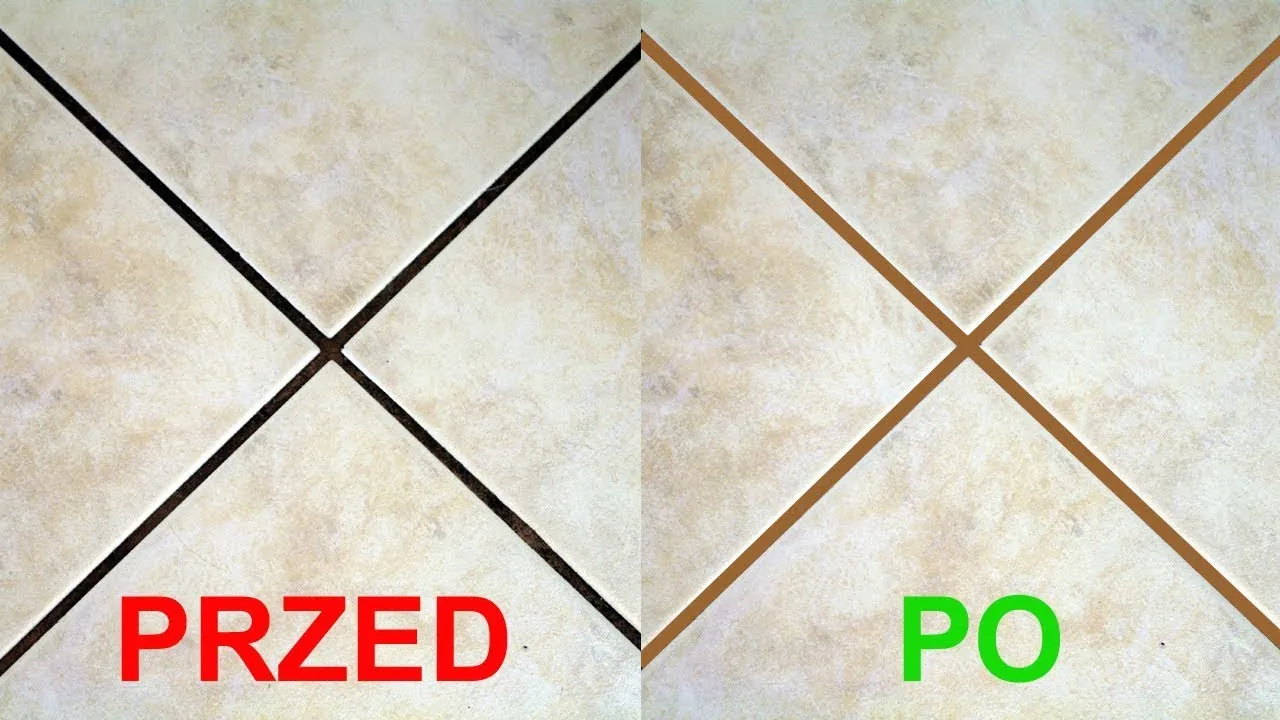 czyszczenie fug w łazience przed i po