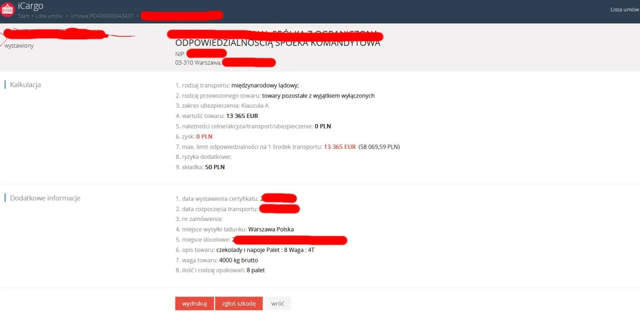 klauzule dodatkowe ubezpieczenie spedycyjne