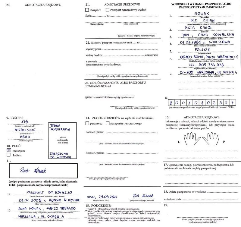 dokumenty do wniosku o paszport