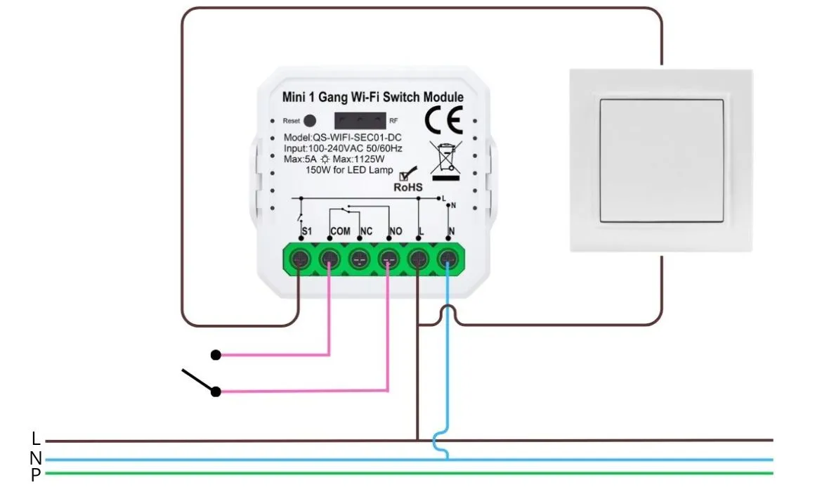 Schemat działania przekaźnika COM NO NC