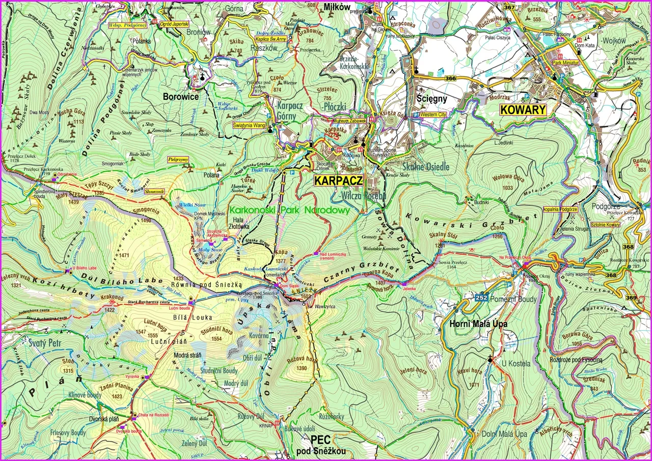 mapa Polski Karpacz położenie województwo dolnośląskie