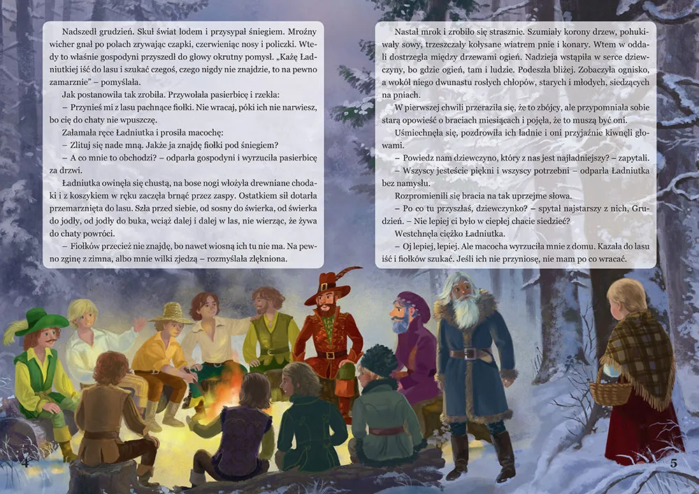 Baśń o dwunastu miesiącach ilustracja