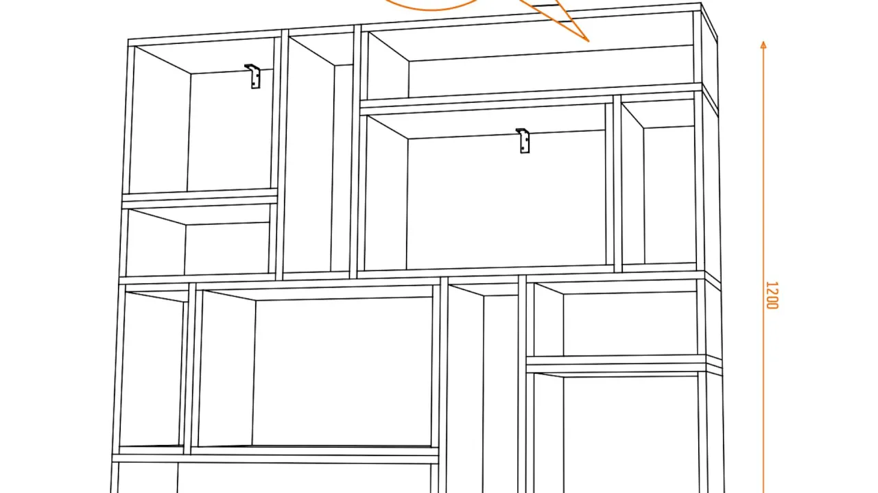 Szkicowanie regału DIY, planowanie mebla, projekt regału