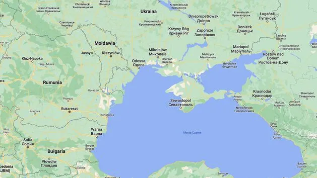 Mapa Morza Czarnego z krajami