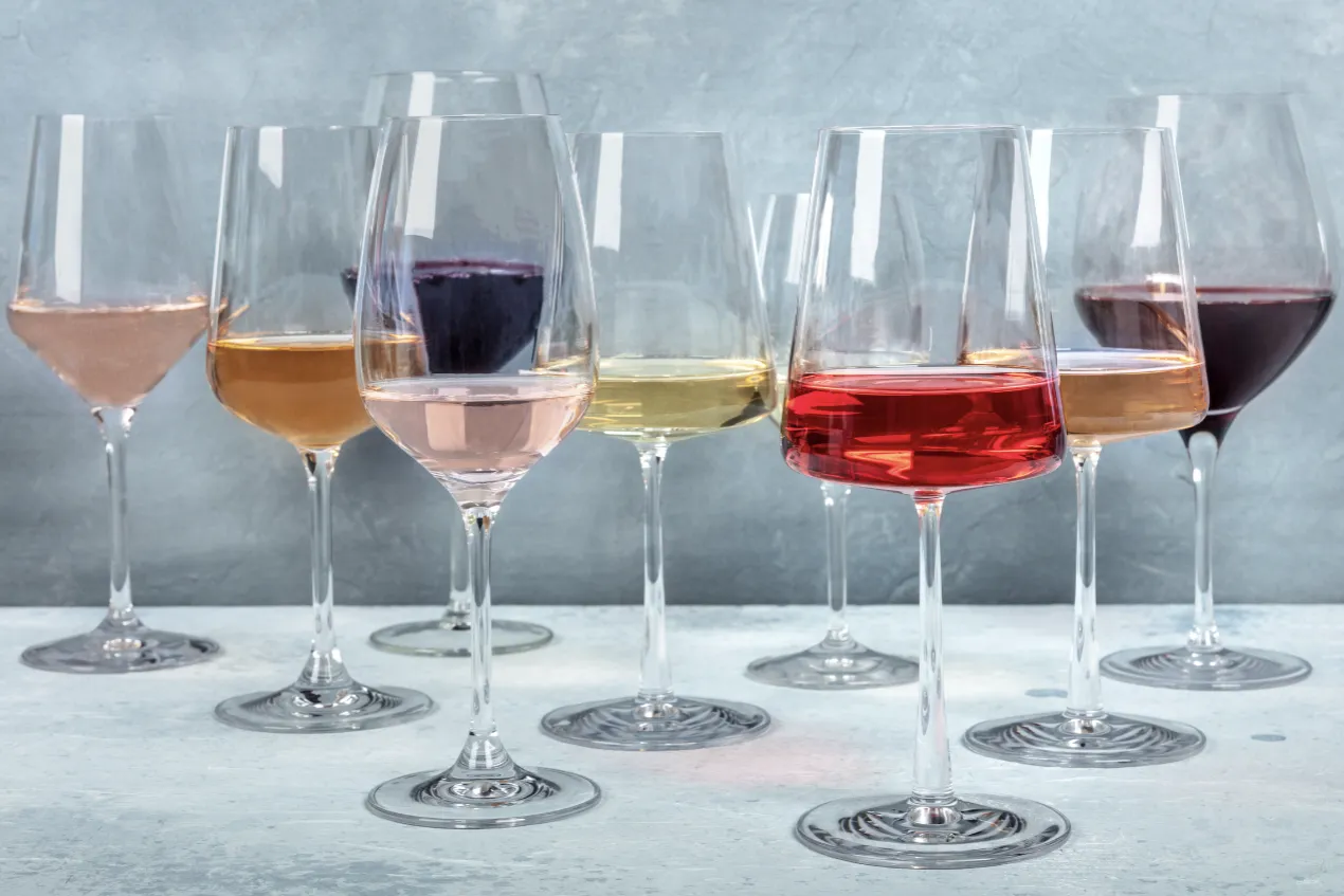 paleta kolorów wina czerwonego białego różowego