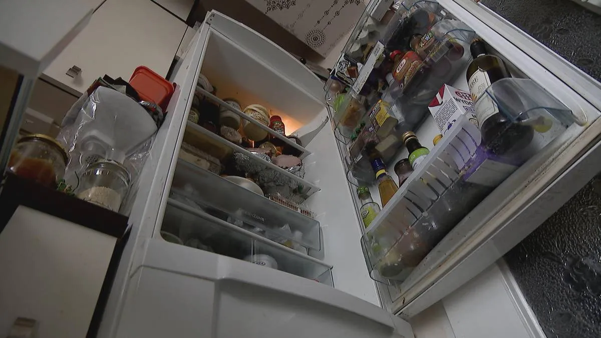 Zaszroniona lodówka przed i po rozmrożeniu