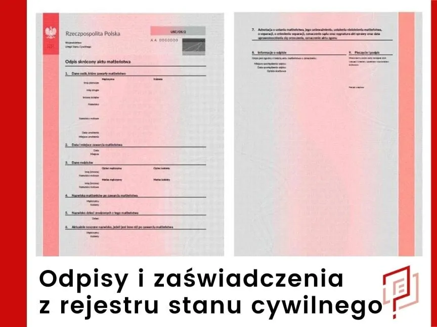 urząd stanu cywilnego dokumenty