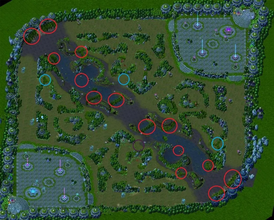 League of Legends mapa wardy
