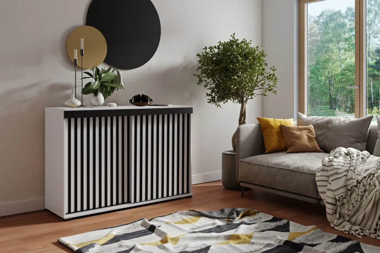 MALM komoda lamele japandi sztukateria glamour