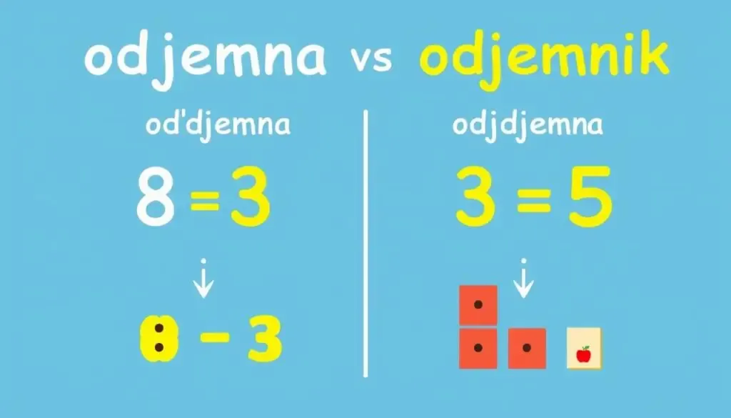 przykłady odejmowania odjemna odjemnik różnica