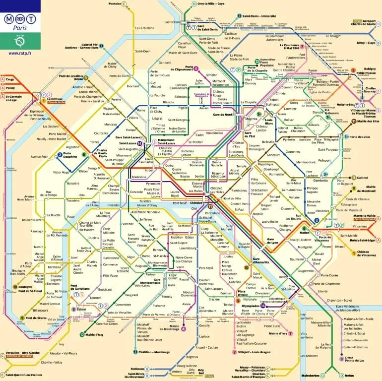Mapa metra Paryża