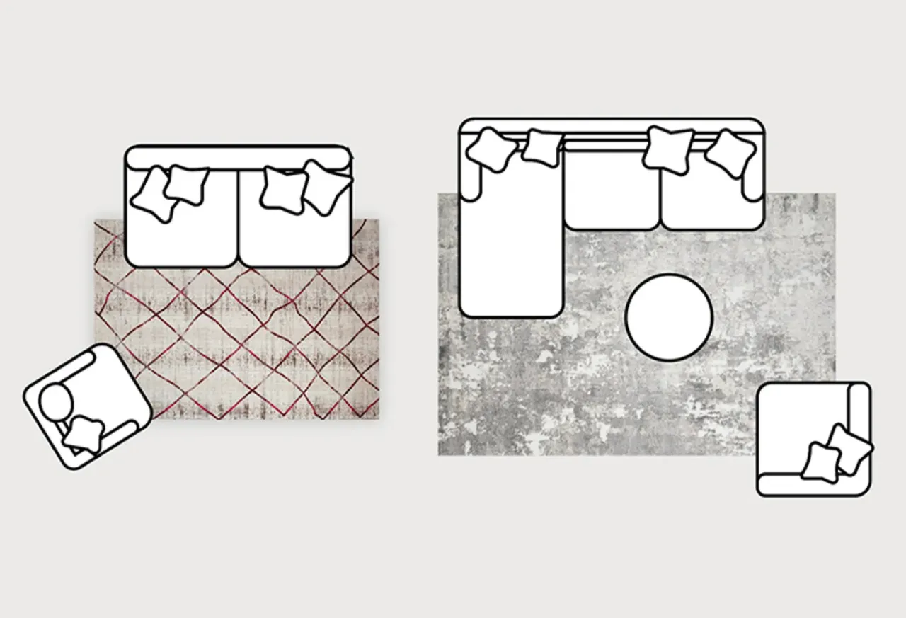 dywan rozmiar pod kanapę schemat