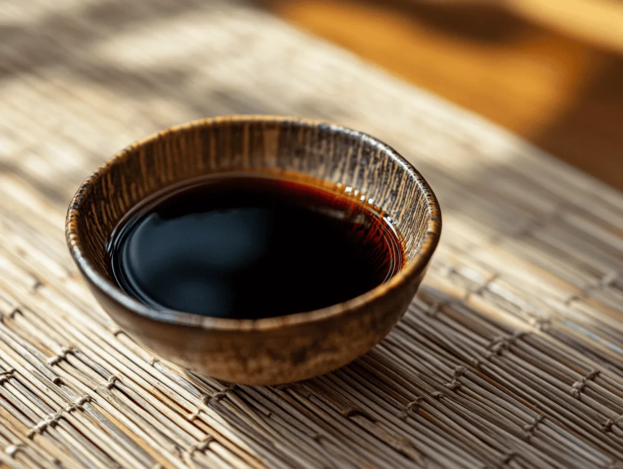 otwarty sos sojowy w kuchni