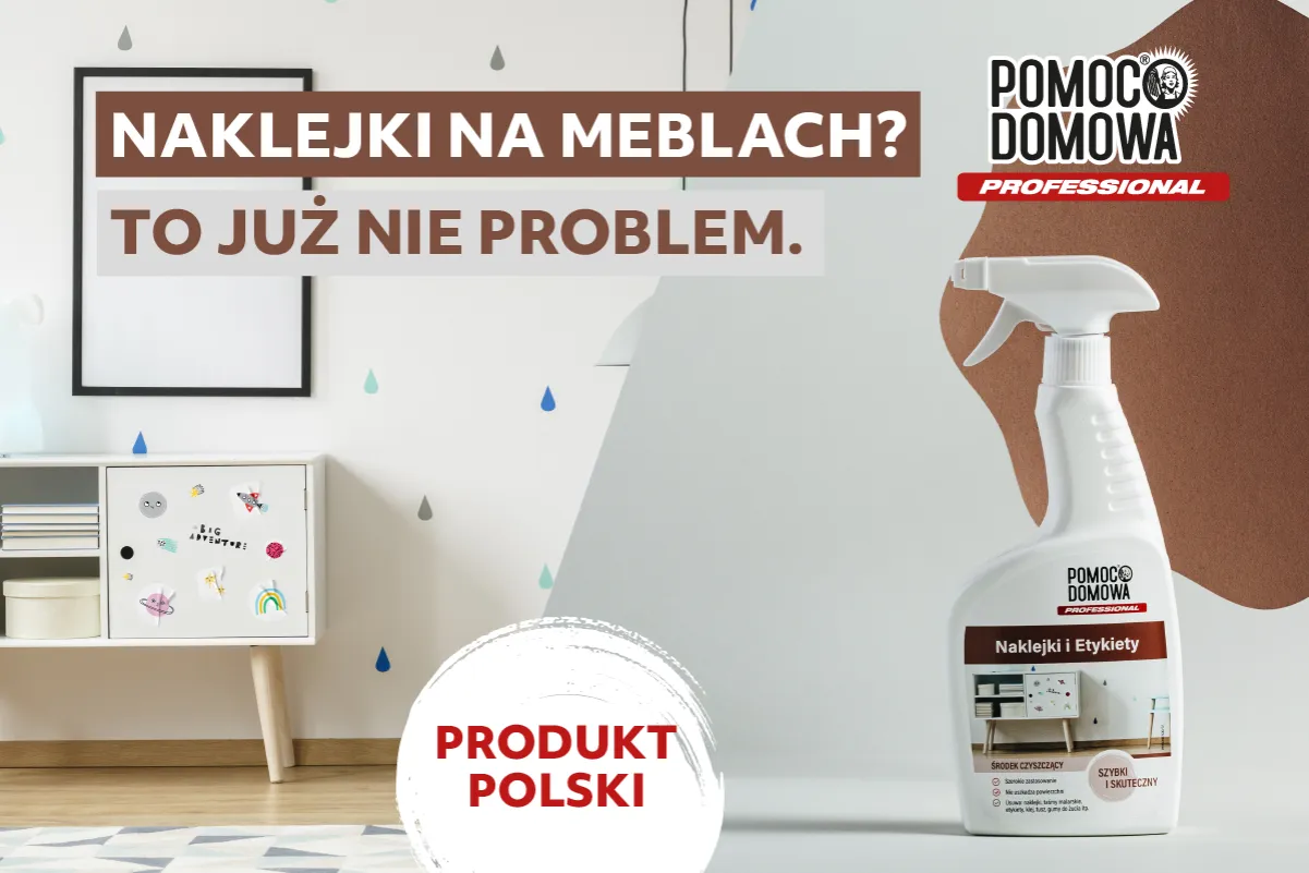 Przygotowanie mebla przed usunięciem naklejki, testowanie metody na niewidocznym miejscu