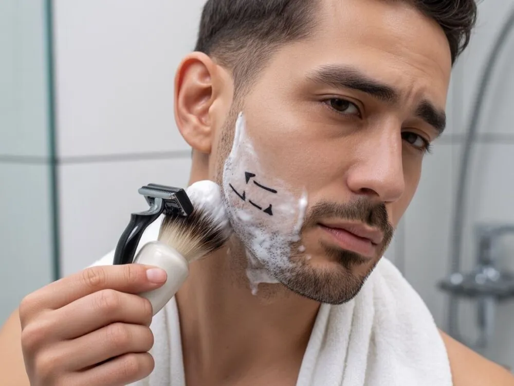 perfekcyjne golenie krok po kroku, mężczyzna goli twarz poprawnie