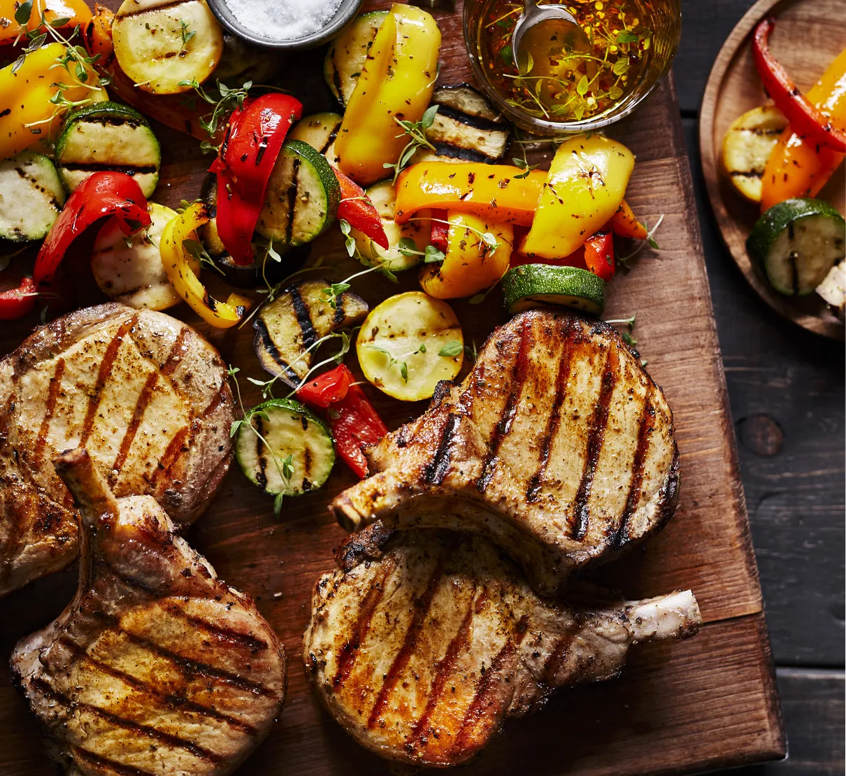 accompagnements échine de porc grillée