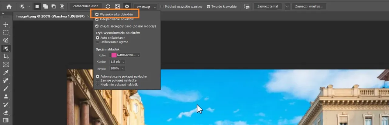 photoshop narzędzia do zaznaczania obiektu