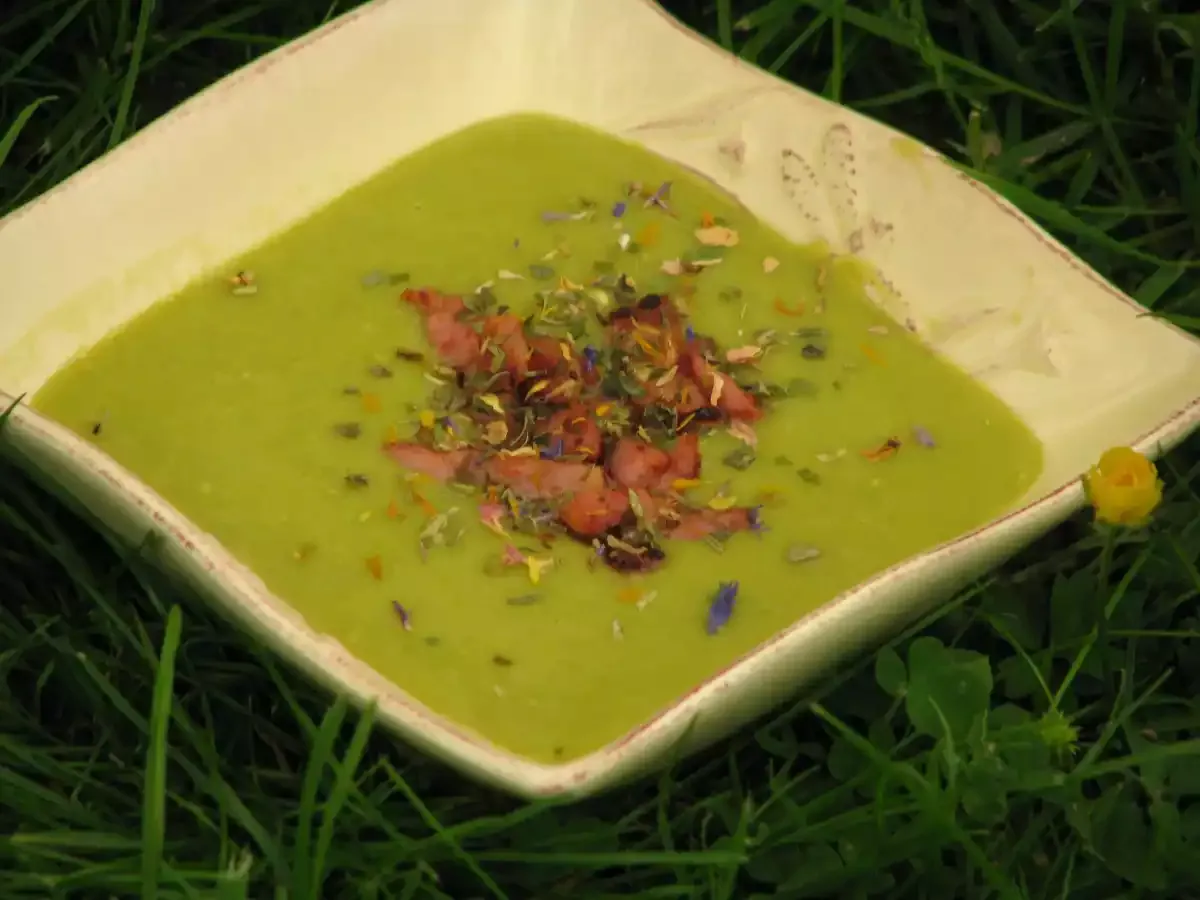 soupe de petits pois menthe lardons