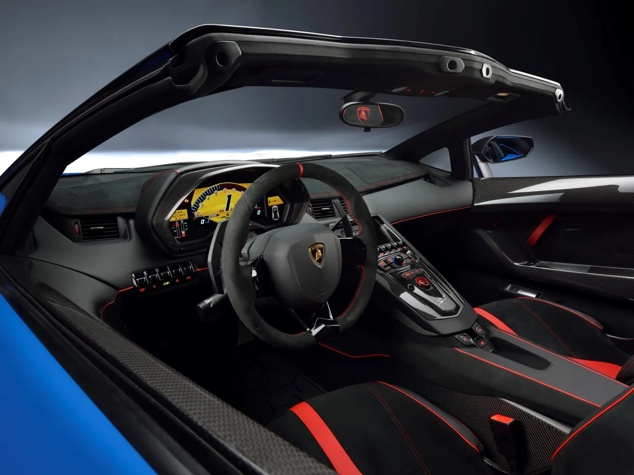 wnętrze Lamborghini kokpit