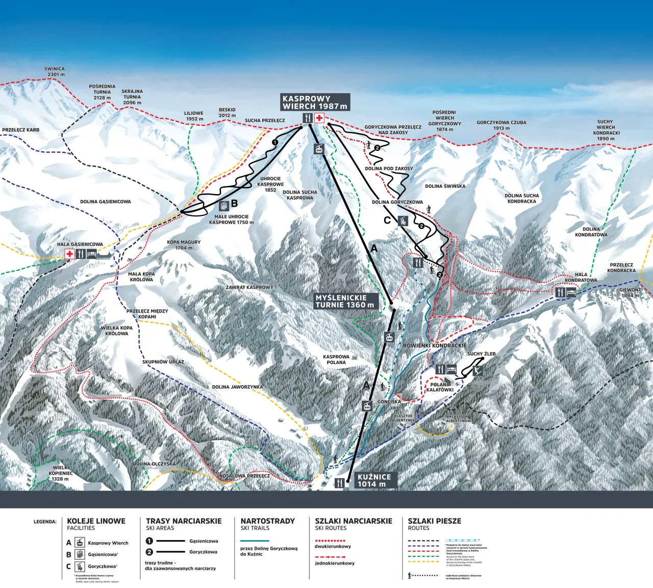 Kasprowy Wierch narty trudne trasy