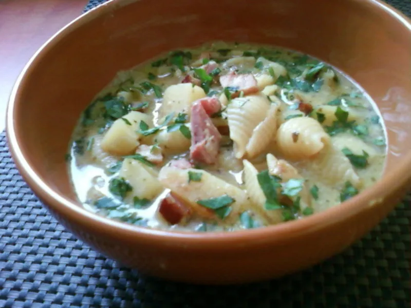 zupa zwarta ziemniaki makaron